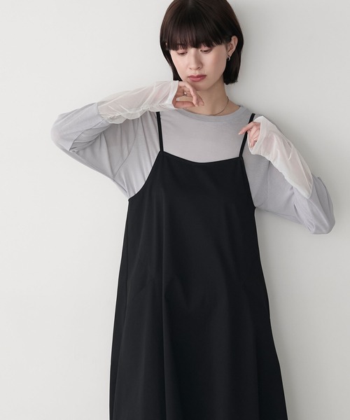 forksy.(フォルクシー)の「【forksy.】バルーンシルエットキャミワンピース(ワンピース・レディース・カーキ/アイボリー/ブルー/ブラック・FREE)」の21枚目の写真