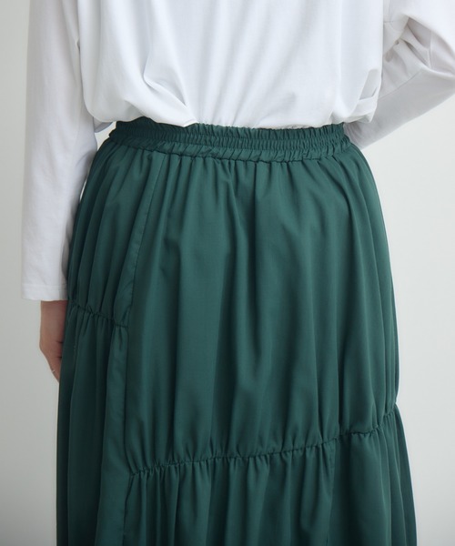 Paradise Picnic（パラダイスピクニック）の「cloche ランダム切替三段スカート（スカート・レディース・チャコールグレー/ブラック/グリーン・FREE）」の18枚目の写真