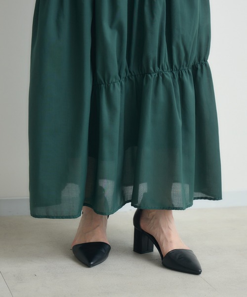 Paradise Picnic（パラダイスピクニック）の「cloche ランダム切替三段スカート（スカート・レディース・チャコールグレー/ブラック/グリーン・FREE）」の21枚目の写真