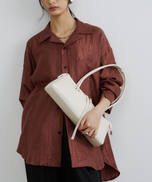 DFFUR.（ディフル）の「ロングハンドルワイドショルダーバッグ（ショルダーバッグ・レディース・アイボリー/ブラウン・FREE）」の3枚目の写真