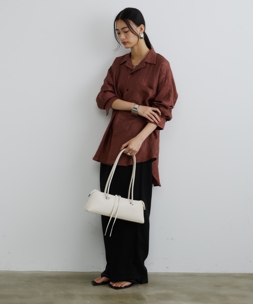 DFFUR.（ディフル）の「ロングハンドルワイドショルダーバッグ（ショルダーバッグ・レディース・アイボリー/ブラウン・FREE）」の10枚目の写真