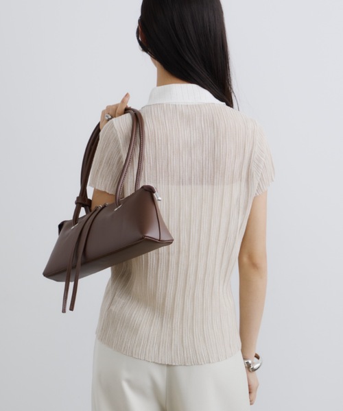 DFFUR.（ディフル）の「ロングハンドルワイドショルダーバッグ（ショルダーバッグ・レディース・アイボリー/ブラウン・FREE）」の11枚目の写真