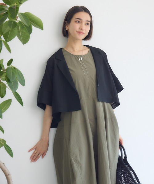 KATHARINE ROSS（キャサリンロス）の「【PILLINI/ピリーニ】メッシュコンパクトジャケット（テーラードジャケット・レディース・モカ/ブラック・MEDIUM）」の9枚目の写真