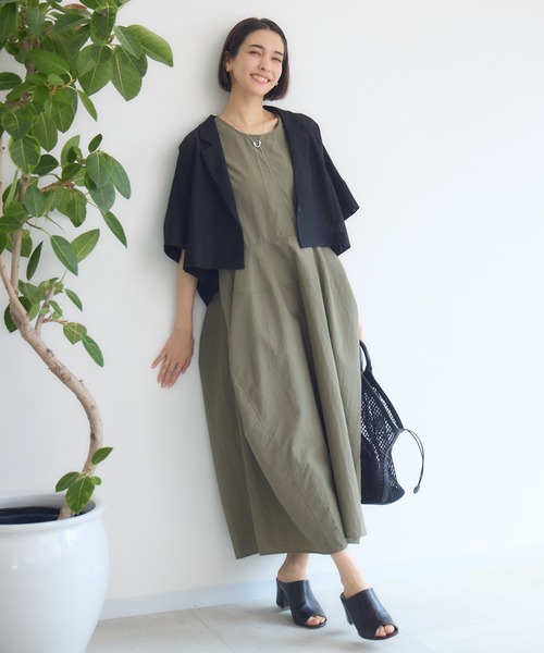 KATHARINE ROSS（キャサリンロス）の「【PILLINI/ピリーニ】メッシュコンパクトジャケット（テーラードジャケット・レディース・モカ/ブラック・MEDIUM）」の8枚目の写真