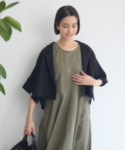 KATHARINE ROSS（キャサリンロス）の「【PILLINI/ピリーニ】メッシュコンパクトジャケット（テーラードジャケット・レディース・モカ/ブラック・MEDIUM）」の10枚目の写真