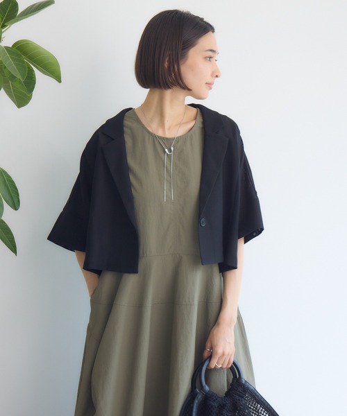 KATHARINE ROSS（キャサリンロス）の「【PILLINI/ピリーニ】メッシュコンパクトジャケット（テーラードジャケット・レディース・モカ/ブラック・MEDIUM）」の13枚目の写真