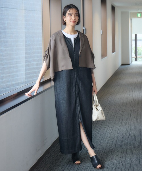 KATHARINE ROSS（キャサリンロス）の「【PILLINI/ピリーニ】メッシュコンパクトジャケット（テーラードジャケット・レディース・モカ/ブラック・MEDIUM）」の20枚目の写真