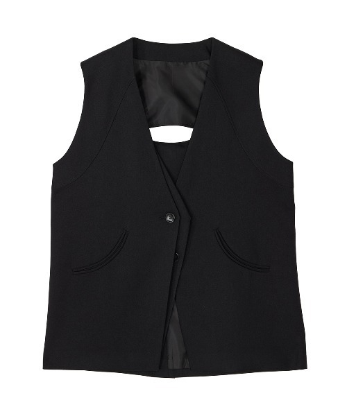 DOUBLE LAYER LIKE CURVE VEST(ベスト)|Ameri(アメリ)の DOUBLE LAYER LIKE CURVE VEST(ベスト)|Ameri(アメリ)の