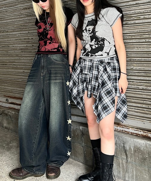 Figments（フィグメンツ）の「パンクプリントT（Tシャツ/カットソー・レディース・杢グレー/ブラック・FREE）」の14枚目の写真