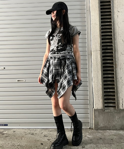 Figments（フィグメンツ）の「パンクプリントT（Tシャツ/カットソー・レディース・杢グレー/ブラック・FREE）」の19枚目の写真