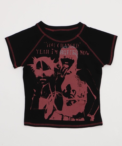 Figments（フィグメンツ）の「パンクプリントT（Tシャツ/カットソー・レディース・杢グレー/ブラック・FREE）」の6枚目の写真