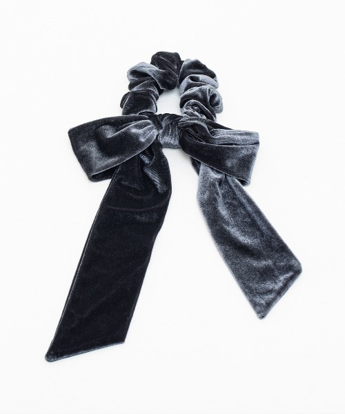 kirakiraShop（キラキラショップ）の「ベロア ロング リボン シュシュ（シュシュ・レディース・ブラウン/グレー/ブラック/ワイン・FREE）」の3枚目の写真