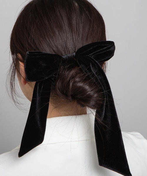 kirakiraShop（キラキラショップ）の「ベロア ロング リボン シュシュ（シュシュ・レディース・ブラウン/グレー/ブラック/ワイン・FREE）」の6枚目の写真