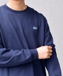 【SHIPS any別注】LACOSTE: ワンポイント ピケ クルーネック Tシャツ 25AW (ロンT)◇