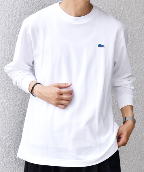 セール】【SHIPS any別注】LACOSTE: ワンポイント ピケ クルーネック T