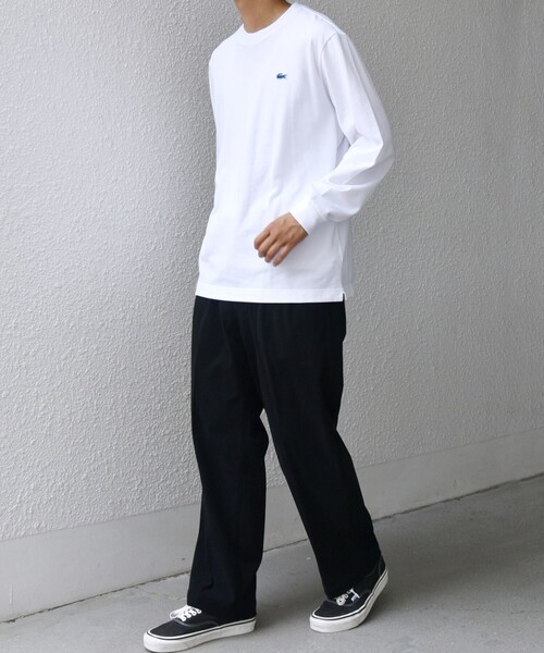 LACOSTE（ラコステ）の「【SHIPS any別注】LACOSTE: ワンポイント ピケ クルーネック Tシャツ 25AW (ロンT)◇（Tシャツ/カットソー・メンズ・ホワイト/カーキ/ネイビー・X-LARGE/LARGE/MEDIUM/SMALL/XX-LARGE）」の5枚目の写真