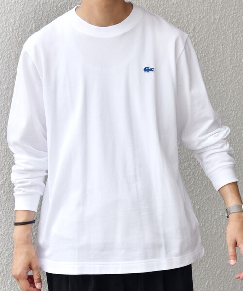 LACOSTE（ラコステ）の「【SHIPS any別注】LACOSTE: ワンポイント ピケ クルーネック Tシャツ 25AW (ロンT)◇（Tシャツ/カットソー・メンズ・ホワイト/カーキ/ネイビー・X-LARGE/LARGE/MEDIUM/SMALL/XX-LARGE）」の6枚目の写真