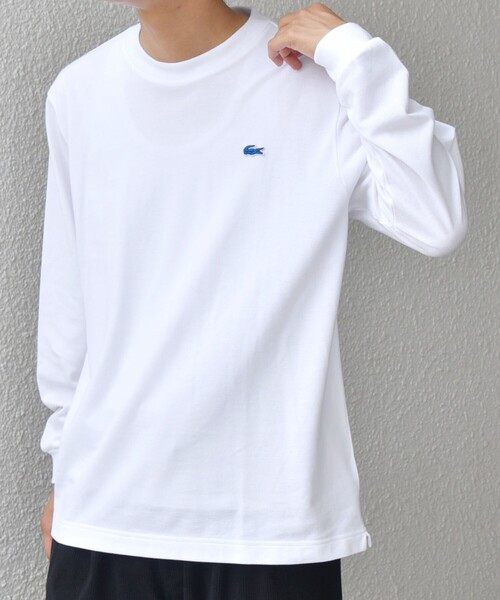シップス エニィ（SHIPS any）/【SHIPS any別注】LACOSTE: ワンポイント ピケ クルーネック Tシャツ 25AW ( セール】【SHIPS any別注】LACOSTE: ワンポイント ピケ クルーネック T