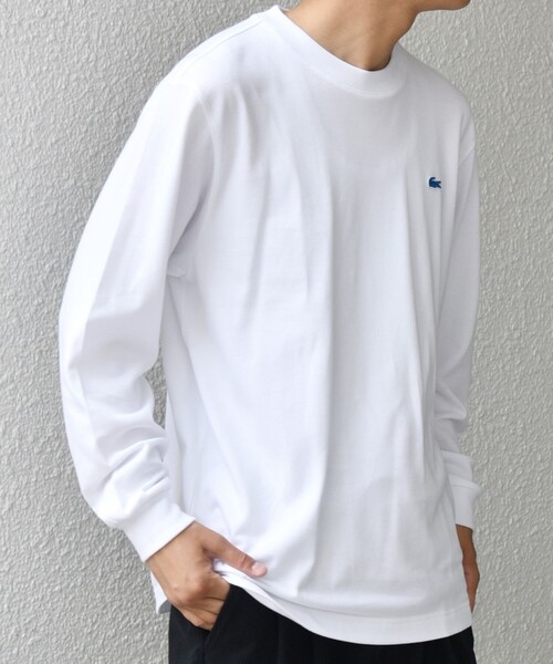 LACOSTE（ラコステ）の「【SHIPS any別注】LACOSTE: ワンポイント ピケ クルーネック Tシャツ 25AW (ロンT)◇（Tシャツ/カットソー・メンズ・ホワイト/カーキ/ネイビー・X-LARGE/LARGE/MEDIUM/SMALL/XX-LARGE）」の8枚目の写真