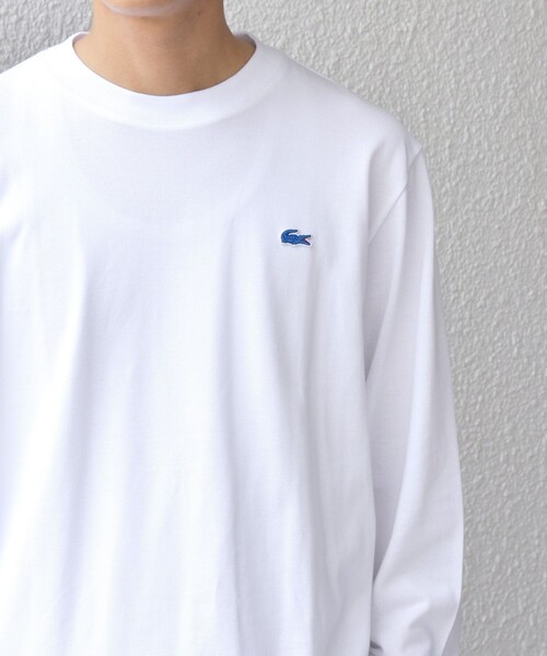セール】【SHIPS any別注】LACOSTE: ワンポイント ピケ クルーネック T