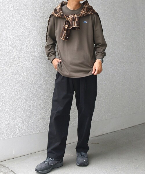LACOSTE（ラコステ）の「【SHIPS any別注】LACOSTE: ワンポイント ピケ クルーネック Tシャツ 25AW (ロンT)◇（Tシャツ/カットソー・メンズ・ホワイト/カーキ/ネイビー・X-LARGE/LARGE/MEDIUM/SMALL/XX-LARGE）」の10枚目の写真