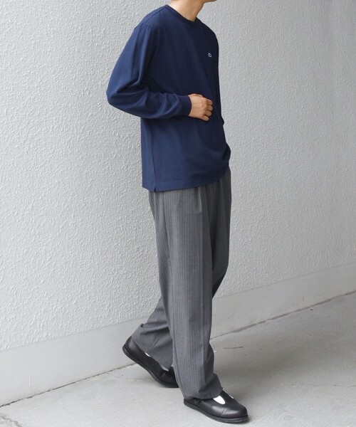 LACOSTE（ラコステ）の「【SHIPS any別注】LACOSTE: ワンポイント ピケ クルーネック Tシャツ 25AW (ロンT)◇（Tシャツ/カットソー・メンズ・ホワイト/カーキ/ネイビー・X-LARGE/LARGE/MEDIUM/SMALL/XX-LARGE）」の16枚目の写真