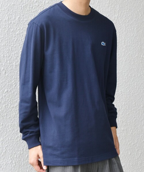LACOSTE（ラコステ）の「【SHIPS any別注】LACOSTE: ワンポイント ピケ クルーネック Tシャツ 25AW (ロンT)◇（Tシャツ/カットソー・メンズ・ホワイト/カーキ/ネイビー・X-LARGE/LARGE/MEDIUM/SMALL/XX-LARGE）」の19枚目の写真