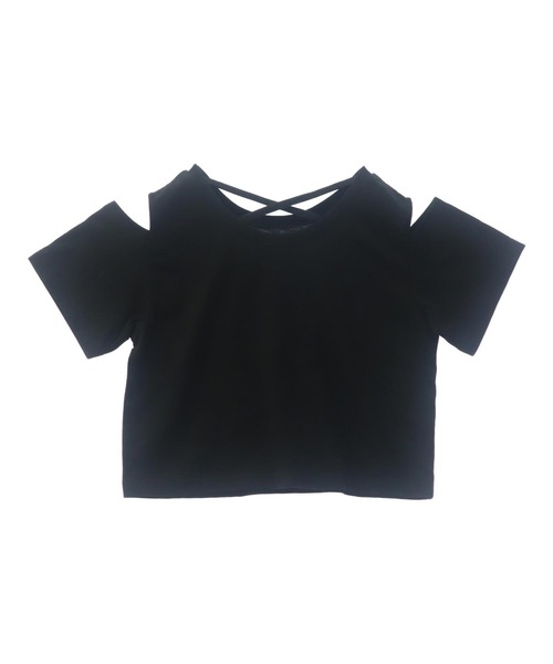 ANAP GiRL(アナップガール)の「バッククロス 肩アキ トップス(Tシャツ/カットソー・キッズ・ラベンダー/ホワイト/ブラック・M/S/XS)」の19枚目の写真