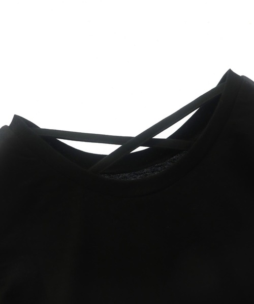 ANAP GiRL(アナップガール)の「バッククロス 肩アキ トップス(Tシャツ/カットソー・キッズ・ラベンダー/ホワイト/ブラック・M/S/XS)」の20枚目の写真