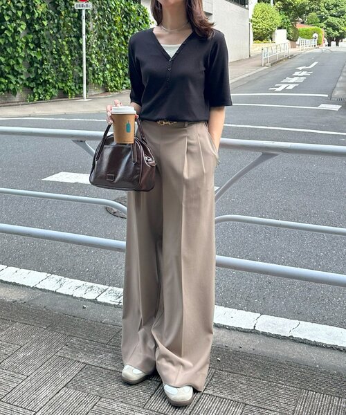 DISCOAT(ディスコート)の「【WEB限定】リブヘンリープルオーバー5分袖(Tシャツ/カットソー・レディース・ネイビー/グレー/ダークグレー/グリーン系その他/ブラウン/レッド/ブラック系その他/ブラック/アイボリー・FREE)」の18枚目の写真