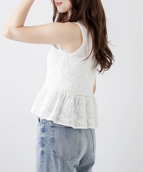 AMELY（エミリー）の「レースサマーニットセットアップ（セットアップ・レディース・モカ/ホワイト/ブラック・フリー）」の12枚目の写真