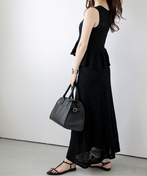AMELY（エミリー）の「レースサマーニットセットアップ（セットアップ・レディース・モカ/ホワイト/ブラック・フリー）」の17枚目の写真