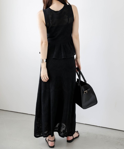 AMELY（エミリー）の「レースサマーニットセットアップ（セットアップ・レディース・モカ/ホワイト/ブラック・フリー）」の18枚目の写真