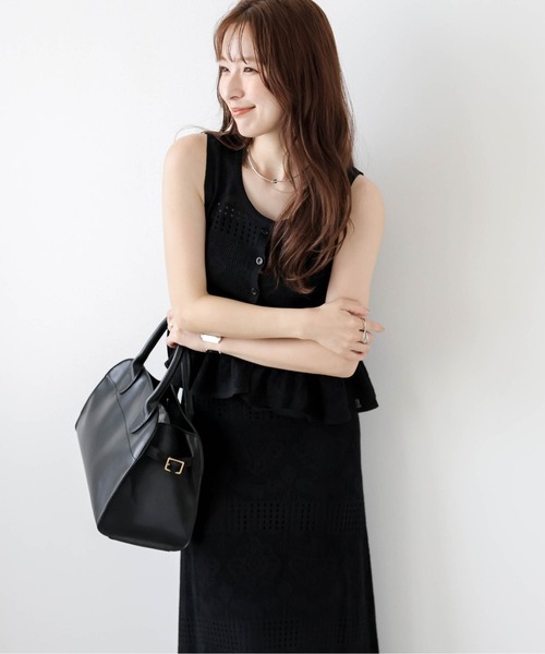 AMELY（エミリー）の「レースサマーニットセットアップ（セットアップ・レディース・モカ/ホワイト/ブラック・フリー）」の19枚目の写真