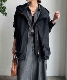 新品タグ付き DOUDOU web限定 チュール重ねブルゾン ブラック DouDou|ドゥドゥのジャケット/アウター(ブラック/黒色系)通販