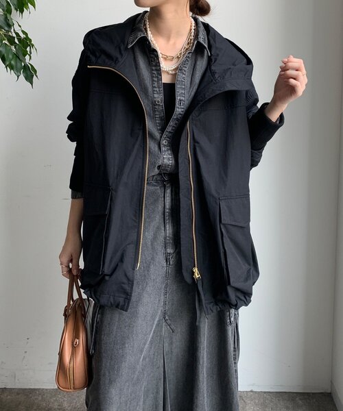 DouDou（ドゥドゥ）の「マンパMA1（その他アウター・レディース・ブラック/ベージュ/ブラウン・FREE）」の2枚目の写真