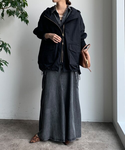 DouDou（ドゥドゥ）の「マンパMA1（その他アウター・レディース・ブラック/ベージュ/ブラウン・FREE）」の5枚目の写真