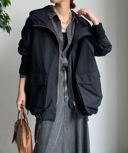 DouDou（ドゥドゥ）の「マンパMA1（その他アウター・レディース・ブラック/ベージュ/ブラウン・FREE）」の12枚目の写真