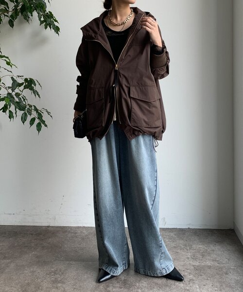 DouDou（ドゥドゥ）の「マンパMA1（その他アウター・レディース・ブラック/ベージュ/ブラウン・FREE）」の15枚目の写真