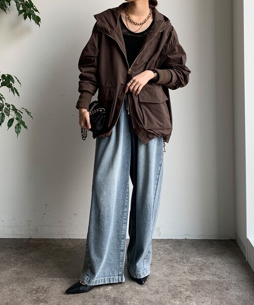 DouDou（ドゥドゥ）の「マンパMA1（その他アウター・レディース・ブラック/ベージュ/ブラウン・FREE）」の17枚目の写真