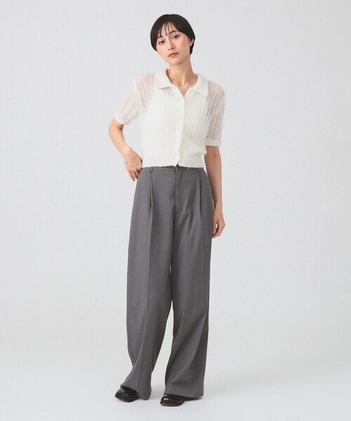 『RAY BEAMS 』レイビームス　セットアップ 　紺ブレ・ワイドパンツ 1タック ワイド パンツ（スラックス）｜Ray BEAMS（レイビームス