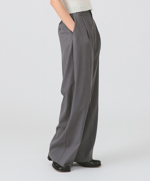 Ray BEAMS（レイビームス）の「1タック ワイド パンツ（スラックス・レディース・グレー/その他・0/1）」の4枚目の写真