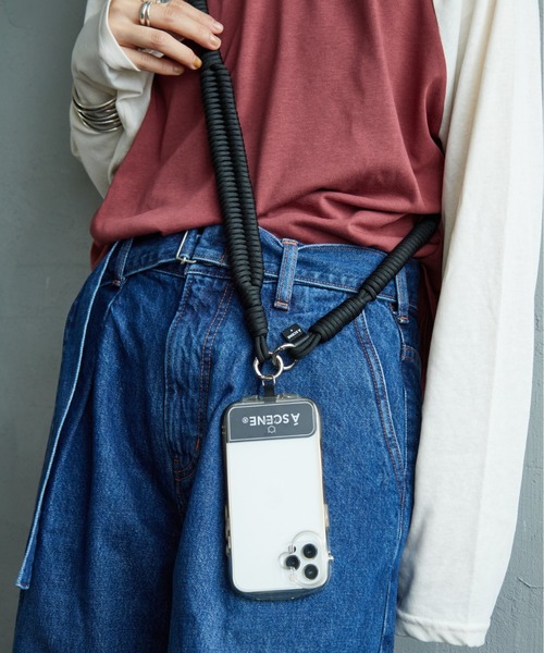 Á SCENE スマホショルダーストラップ シルバー ブラック グレー Á SCENE スマホショルダーストラップ シルバー ブラック グレー