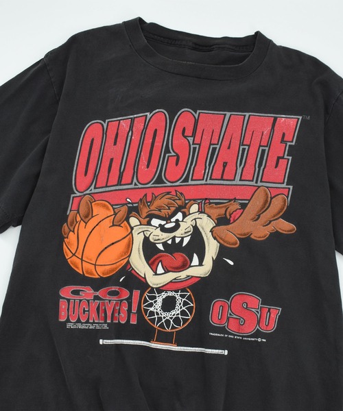 Looney Tunes（ルーニーテューンズ）の「【USED】90’s Looney Tunes “OHIO STATE” カレッジ キャラクター Tシャツ（Tシャツ/カットソー・メンズ・ブラック・X-LARGE）」の2枚目の写真