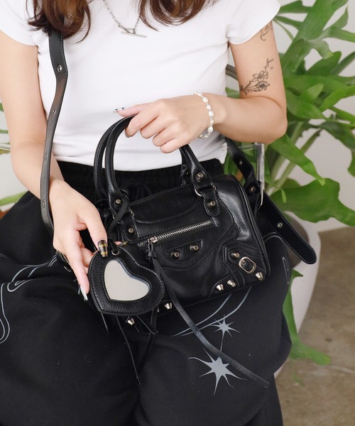 Studded 2-Way Shoulder Bag / スタッズ付き 2WAYショルダーバッグ