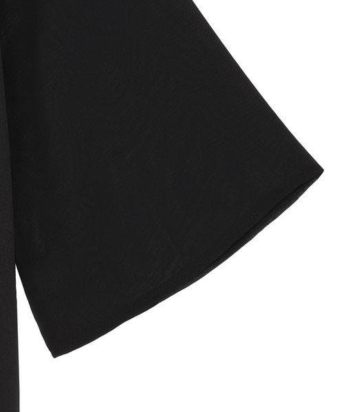 TOKYO SHIRTS(トウキョウシャツ)の「フレア袖 シアーブラウス 七分袖(シャツ/ブラウス・レディース・ブラック/ブラウン/ホワイト・M/L/LL)」の10枚目の写真