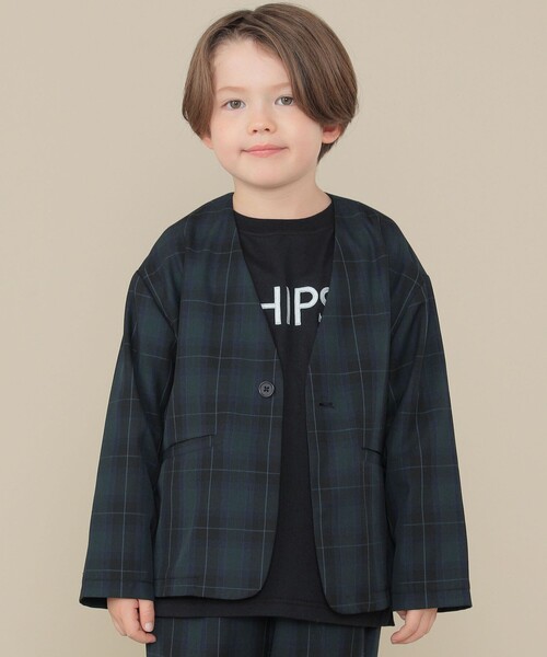 SHIPS ネイビー チェック柄 テーラードジャケット SHIPS（シップス）の「SHIPS KIDS:100～130cm /セレモニー チェック