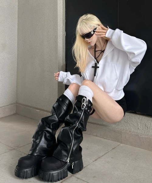 セール】「天使系ホワイト登場」/【1足3役】超厚底×美脚レッグカバー