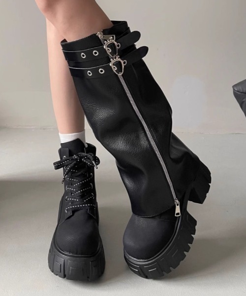 セール】「天使系ホワイト登場」/【1足3役】超厚底×美脚レッグカバー