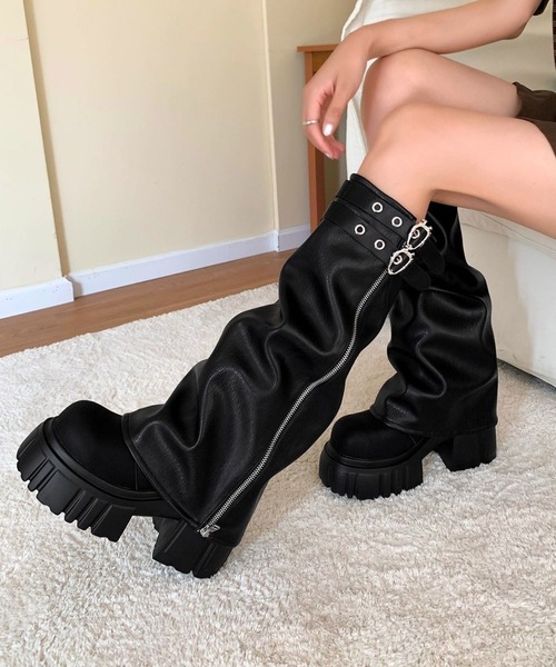 セール】「天使系ホワイト登場」/【1足3役】超厚底×美脚レッグカバー